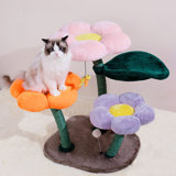 Blossom Cat Tree - Floral Design Multi-Level Climber with Sisal-Wrapped Posts, Cozy Resting Spots & Interactive Play Stations