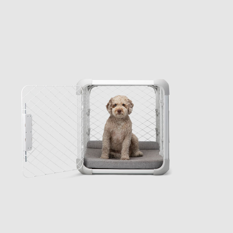 Medium White Modular Dog Crate with Playpen Mode