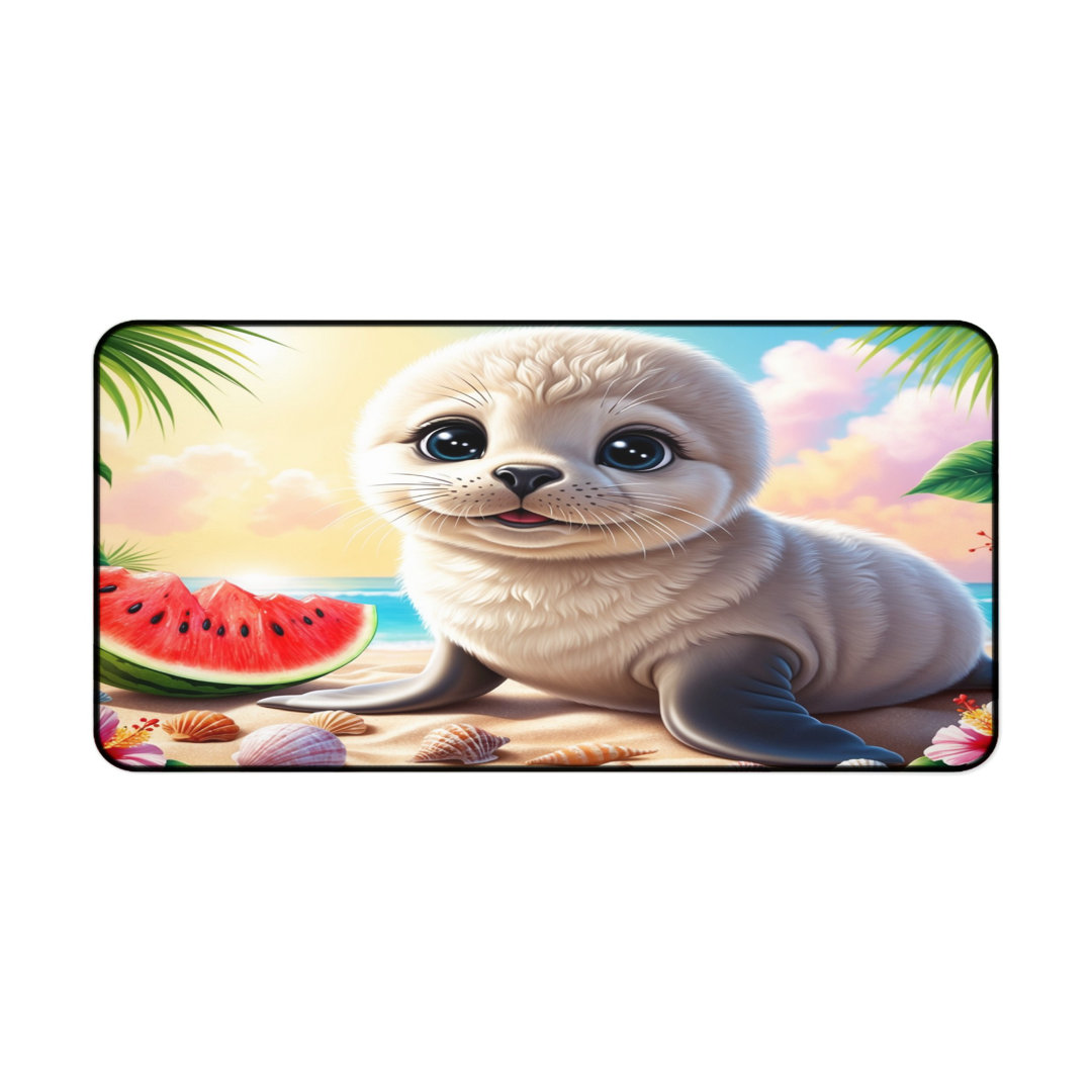 Cute Baby Seal Beach Desk Mat