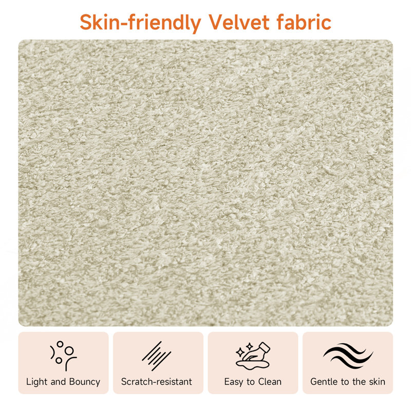 Canapé-lit multifonctionnel à haute densité Pure Sponge, Velours beige
