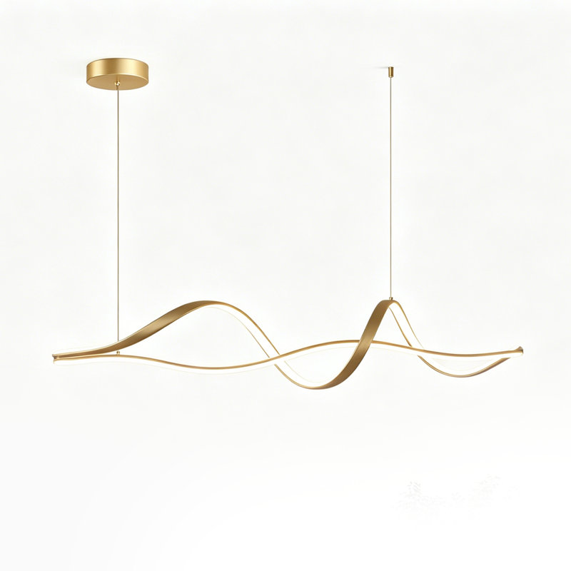 2 - Light Gold Led Kitchen Island Pendant, Gold