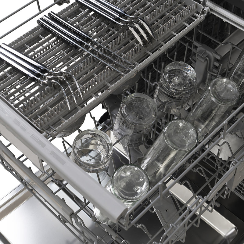 ZLINE Autograph 24 in. Monument 3rd Rack Dishwasher with Champagne Bronze Helix Handle, 45dBa, Bronze