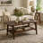 Solid Wood Coffee Table with Storage Shelf Foldable Design