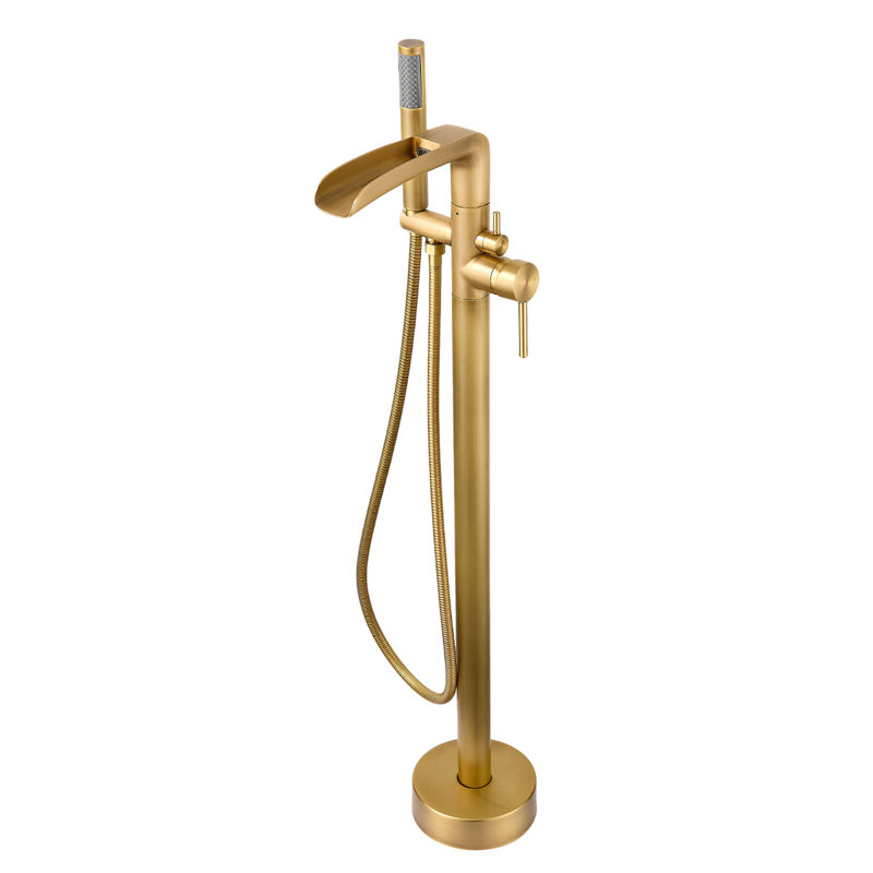 Robinet de baignoire autoportant cascade en laiton antique