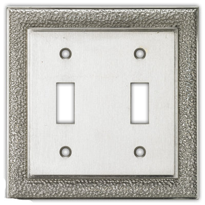 Hammered 2-Gang Toggle Light Switch Wall Plate
