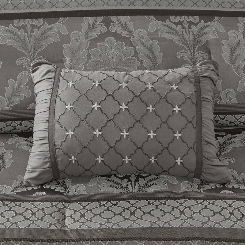 Ensembles de literie de luxe 7 pièces, jacquard en polyester pour grand lit moderne