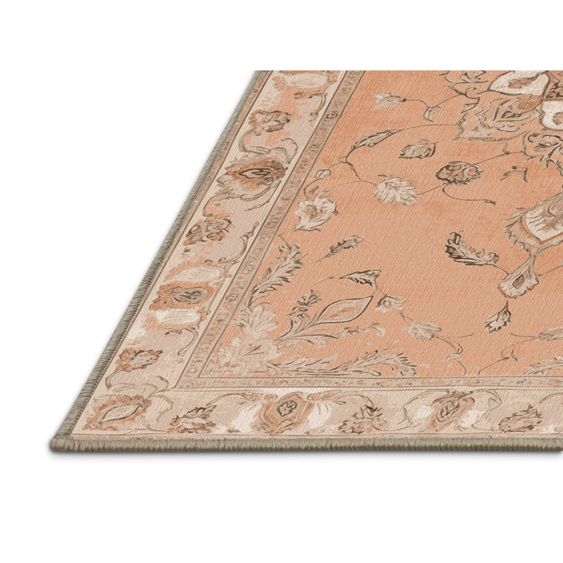 Machine Washable Tabriz Brown Area Rug, Rectangulaire 2 pi x 3 pi