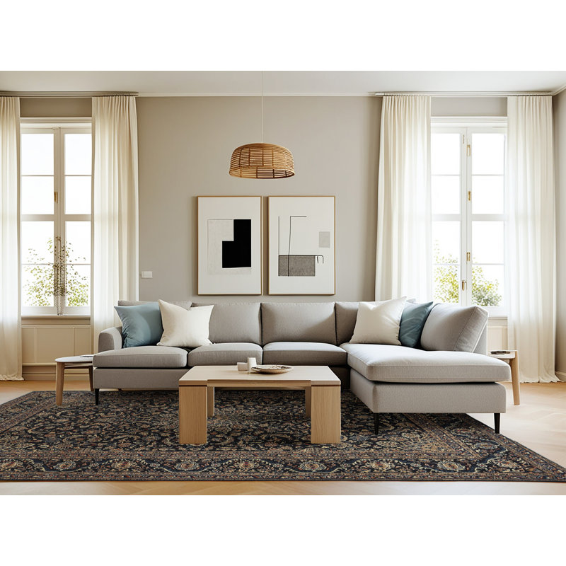 Tapis oriental tissé à la machine Maddin, Rectangle 8 pi x 12 pi