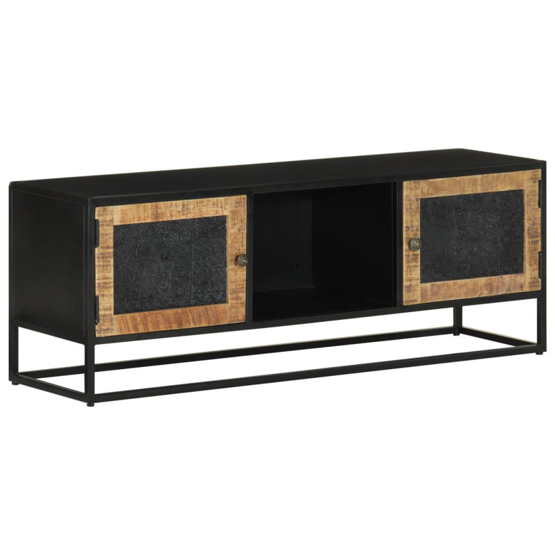 Aliviah Unfinished TV Stand for TVs up to 49", Black/Brown