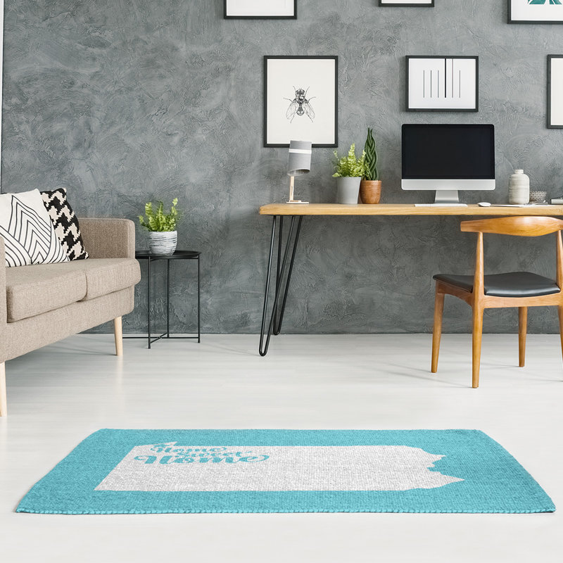 Tapis de maison bleu doux Erie, Rectangle 5 pi x 7 pi
