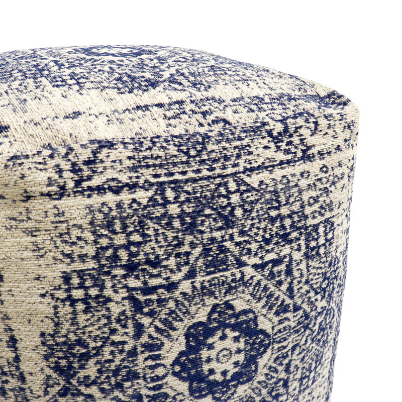 Pouf large carré en Damas 17 "
