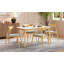 Ensemble de salle à manger 5 pièces, 1 table + 4 chaises, structure en bois d'hévéa, chaises ergonomiques et table en faux bois-1015825517