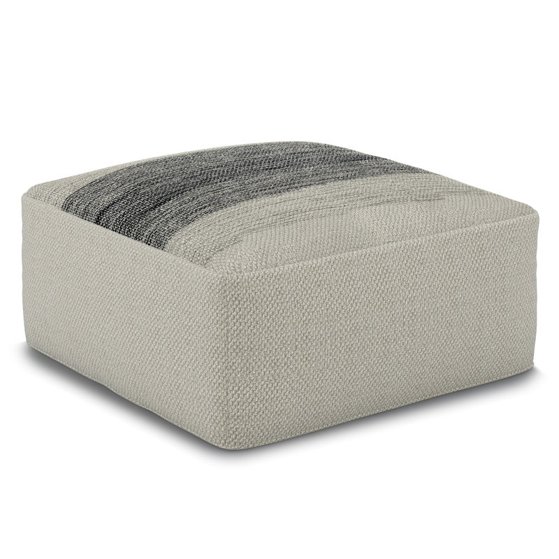 Pouf carré rembourré en polyester et polyester Boho