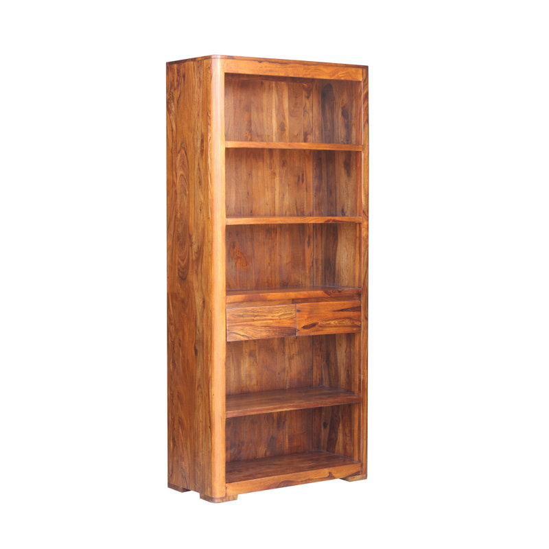 Gaven 200cm H x 90cm W Solid Wood Standard Bookcase, Honey