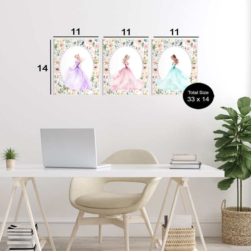 Princesse Love Pearls & Florals, plaque murale, design par Christine Simpson Art