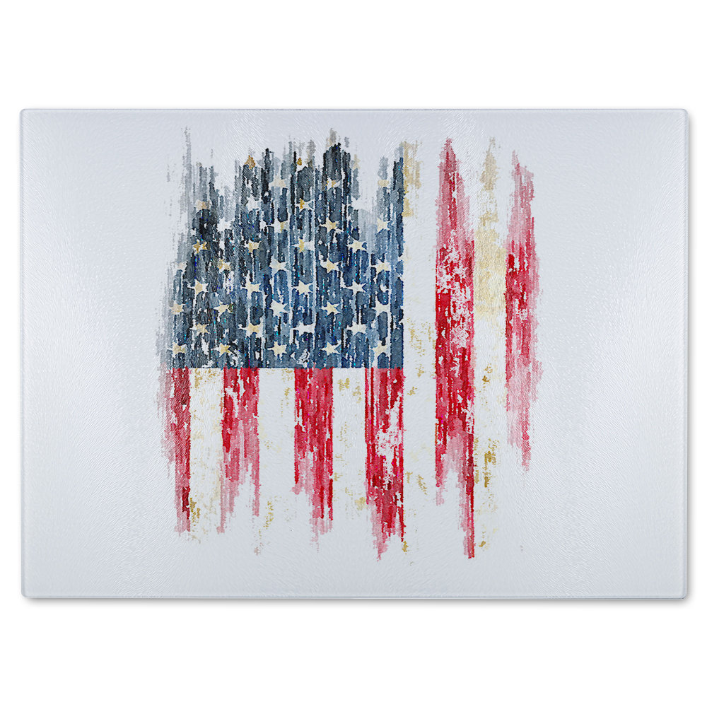 American Grunge Flag Glass Chopping Board