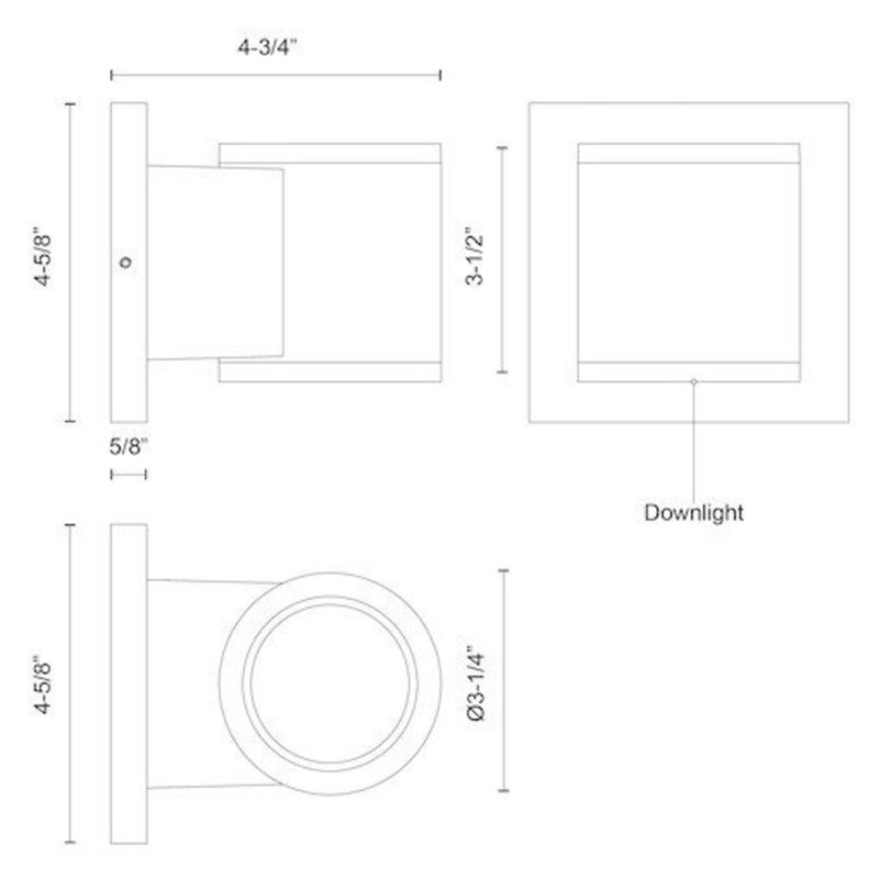 Griffith 1 - Light LED Outdoor Armed Sconce, 8, 4.63" H x 4.63" W x 4.75" D