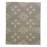 Flatweave Wool Area Rug in Gray