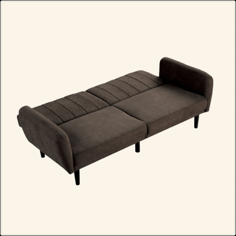Contemporain convertible en lit canapé de futon 1pc, Brun