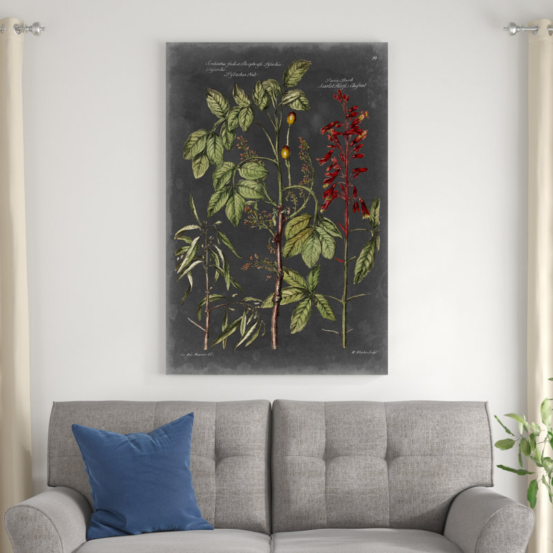 Tableau botanique rétro III, H 48 po x l 32 po x P 1,25 po