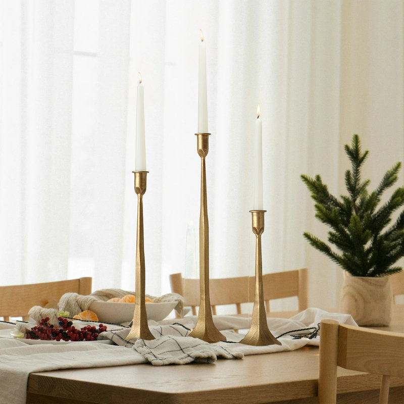 Cast Iron Taper Candle Holder Set Of 3