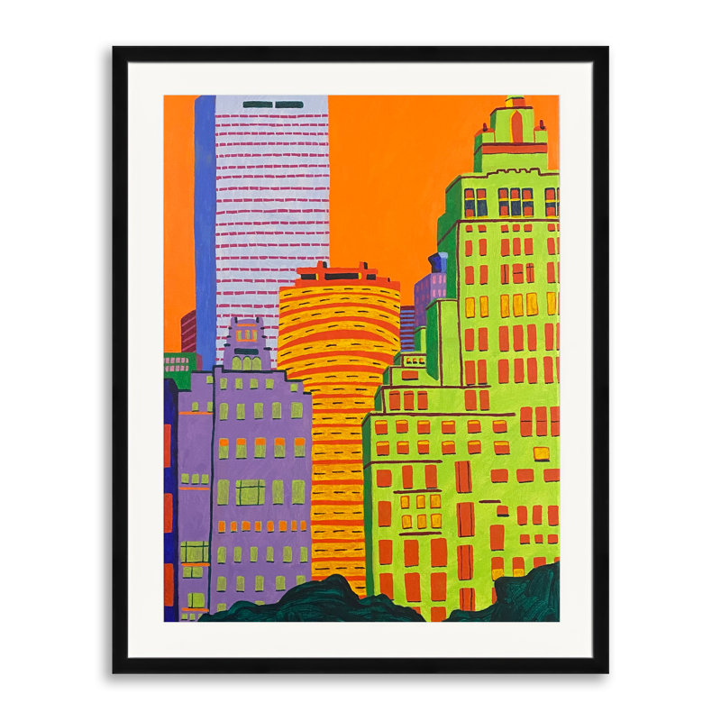 Midtown Print by Sue Graef, Black Framed Paper, 30" H x 24" W
