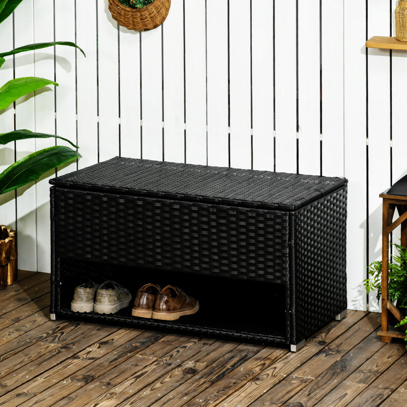 Boîte de rangement pour l'extérieur Outsunny, Noir
