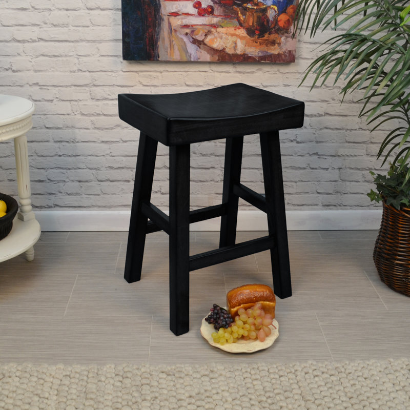 Christensen Solid Wood Counter Stool, Antique Black