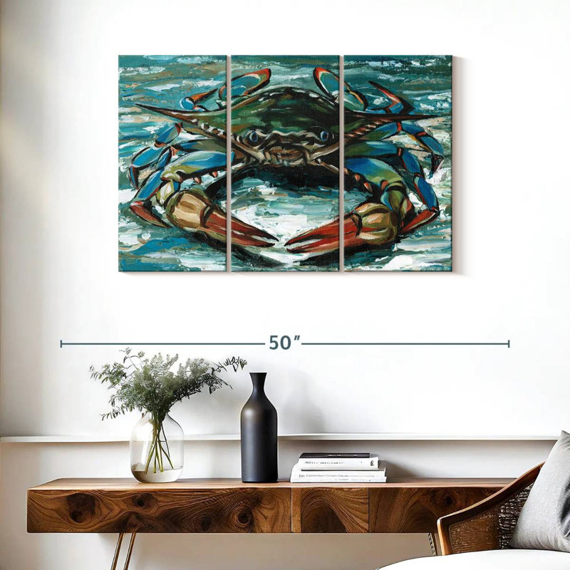 Crabe Brampt Blue Palette II, H 24 po x l 38 po