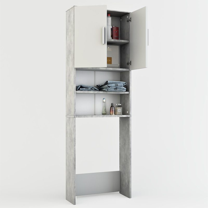 Vierra Back To Wall Toilet Unit, Grey/Brown/Blue