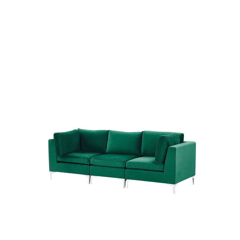 Dian 3 Seater Velvet Sofa, Green