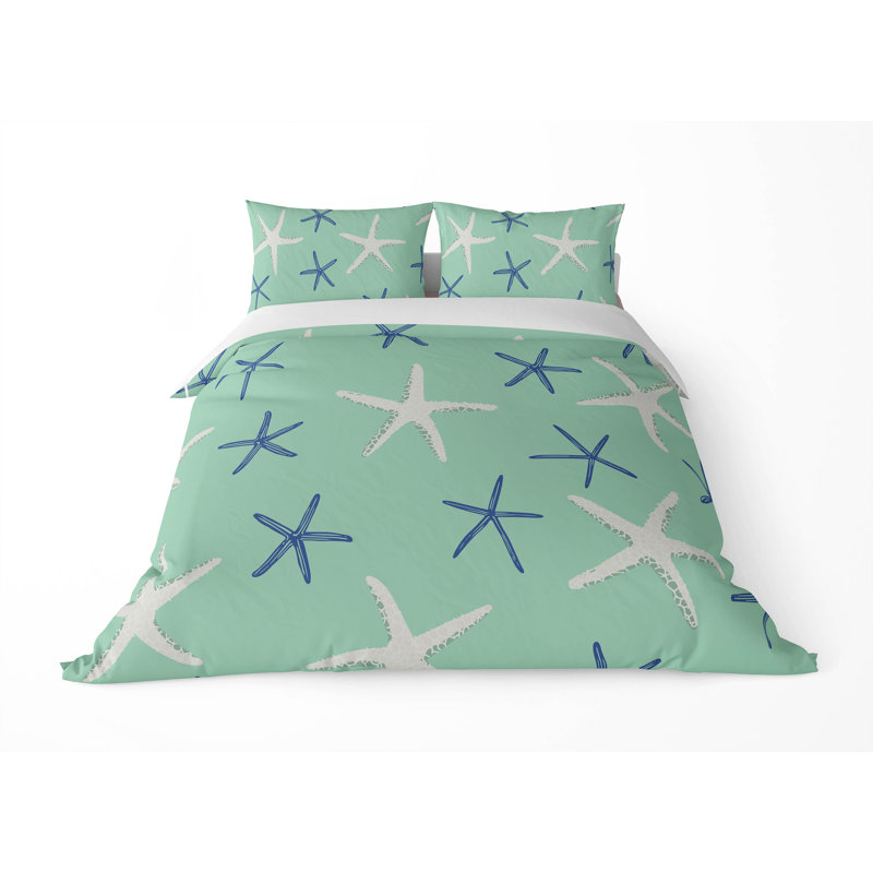 Ensemble d'édredon décoratif Starfish, Édredon simple + 2 taies d'oreiller standard, Comme neuf