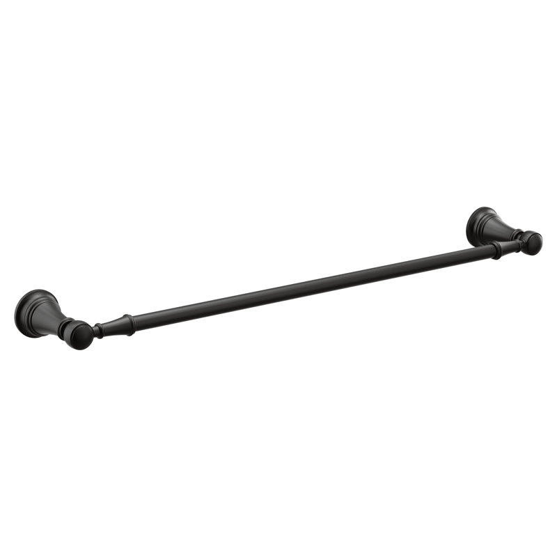 Moen Weymouth 24" Wall Mounted Towel Bar, Matte Black