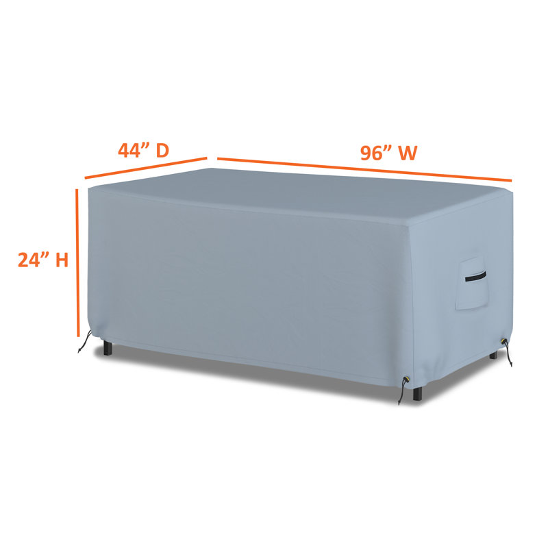 Outdoor Patio Table Cover, 61cm H x 243.8cm W x 111.8cm D, Grey