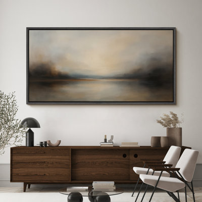 Grande impression sur toile encadrée, impression de paysage abstrait pour la décoration intérieure moderne