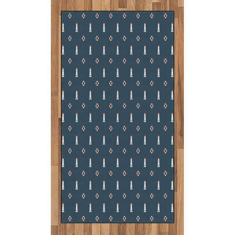 Lighthouse High Density Long Fiber Poly Threads Decorative Area Rug Carpet, Rectangle 2'7" x 5'