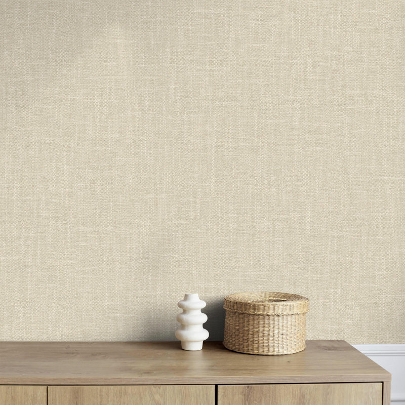 Oakleigh Plain Luxury Textured Wallpaper, Natural