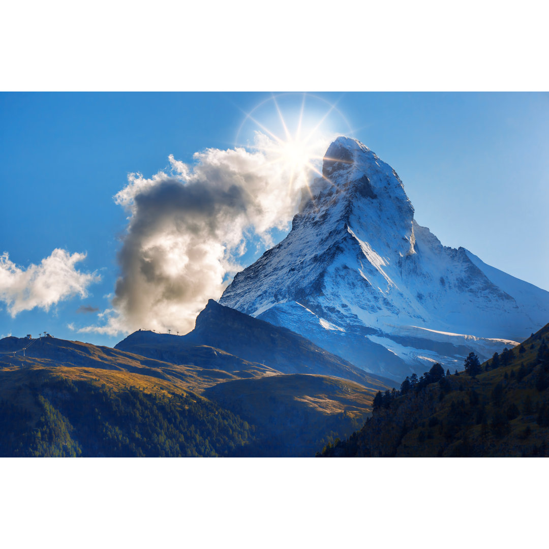 Berg Matterhorn von Extravagantni - Leinwandbild