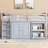 Grey Rubber Wood Watsons Loft Bed Equipped With Storage Cabinet, Drawers, Shelves, Pull-Out Desk, Safety Guardrail, And Ladder-1902680062