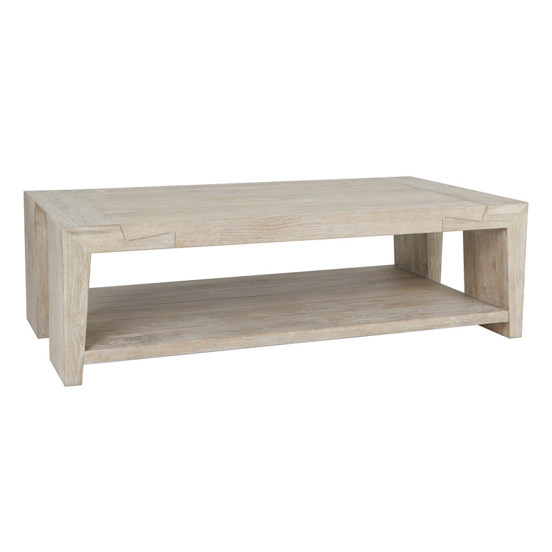 Troy 4 Legs Coffee Table, Beige Wood