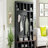 Farmhouse Wooden Hall Tree with 6 Hooks, Walnut Storage Bench with Adjustable Shelves,  4-in-1 Entryway Shoe Cabinet with Cubbies for Mudroom, Living Room, 76.7"H-1550450850