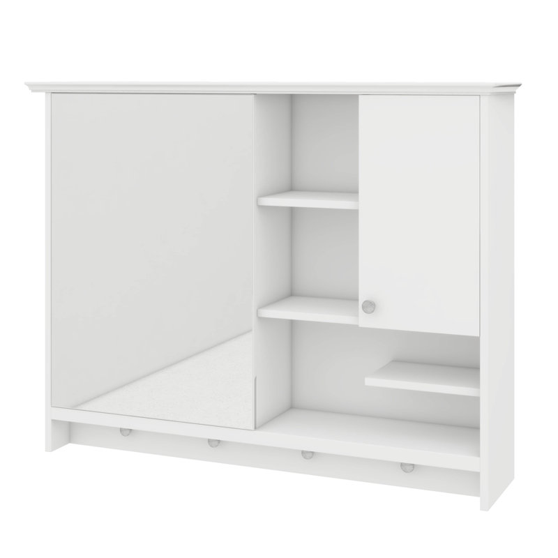 Pharmacie murale 36 pouces avec porte miroir et tablette intérieure réglable, Blanc