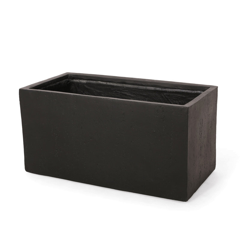 Outdoor Large Square Planter  35''L, 18" H x 35.25" W x 18" D, Black