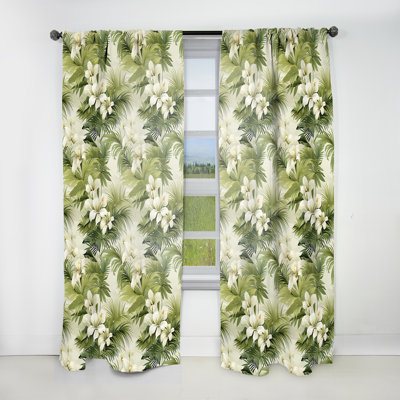 Motif tropical Tranquil Oasis - rideau en velours tropical - obscurcissant - 1 panneau