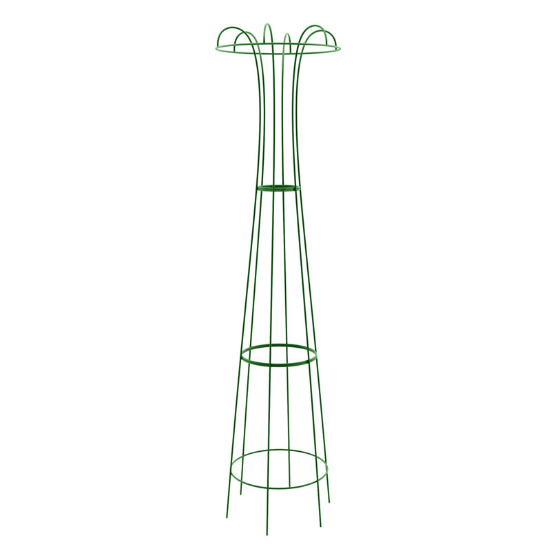 Wilmore Metal Obelisk Trellis, Green, 160cm H x 40cm W x 40cm D