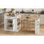 Îlot de cuisine multifonctionnel, blanc en MDF, salle à manger moderne et espace de préparation