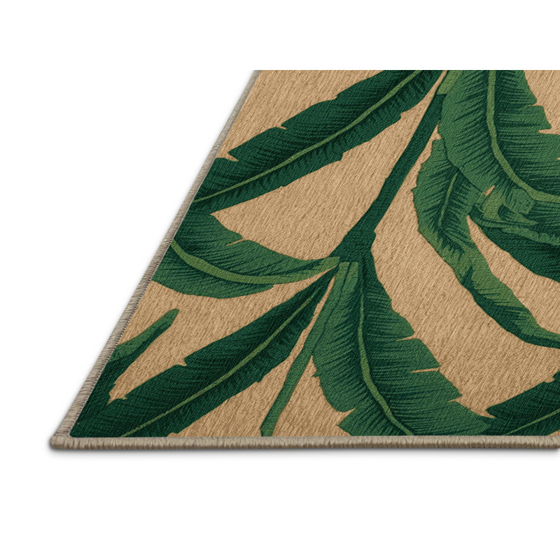 Washable Ti Plants Hawaiian Area Rug, Rectangle 2' x 3'