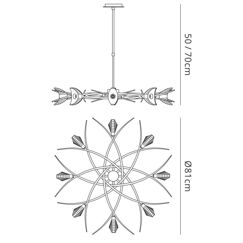 Drossett 8 - Light Unique/Statement Pendant, Polished Chrome