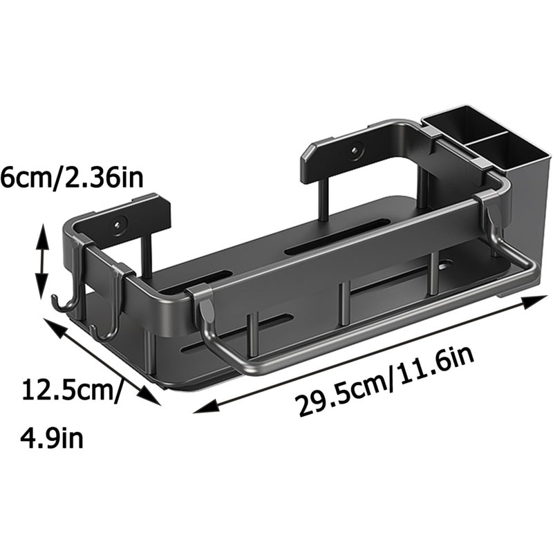 Support de cuisine mural noir, supports de tablette muraux en acier au carbone, tablette de rangement de fournitures de cuisine noir, pour salle de bain de petite cuisine, support de four à pots à épices