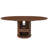 59" Extendable Oval Dining Table with 2-Tier Storage for 4-6, Space Saving Expandable Kitchen Table in Walnut Brown, MDF with Walnut Finish & Pedestal Base
